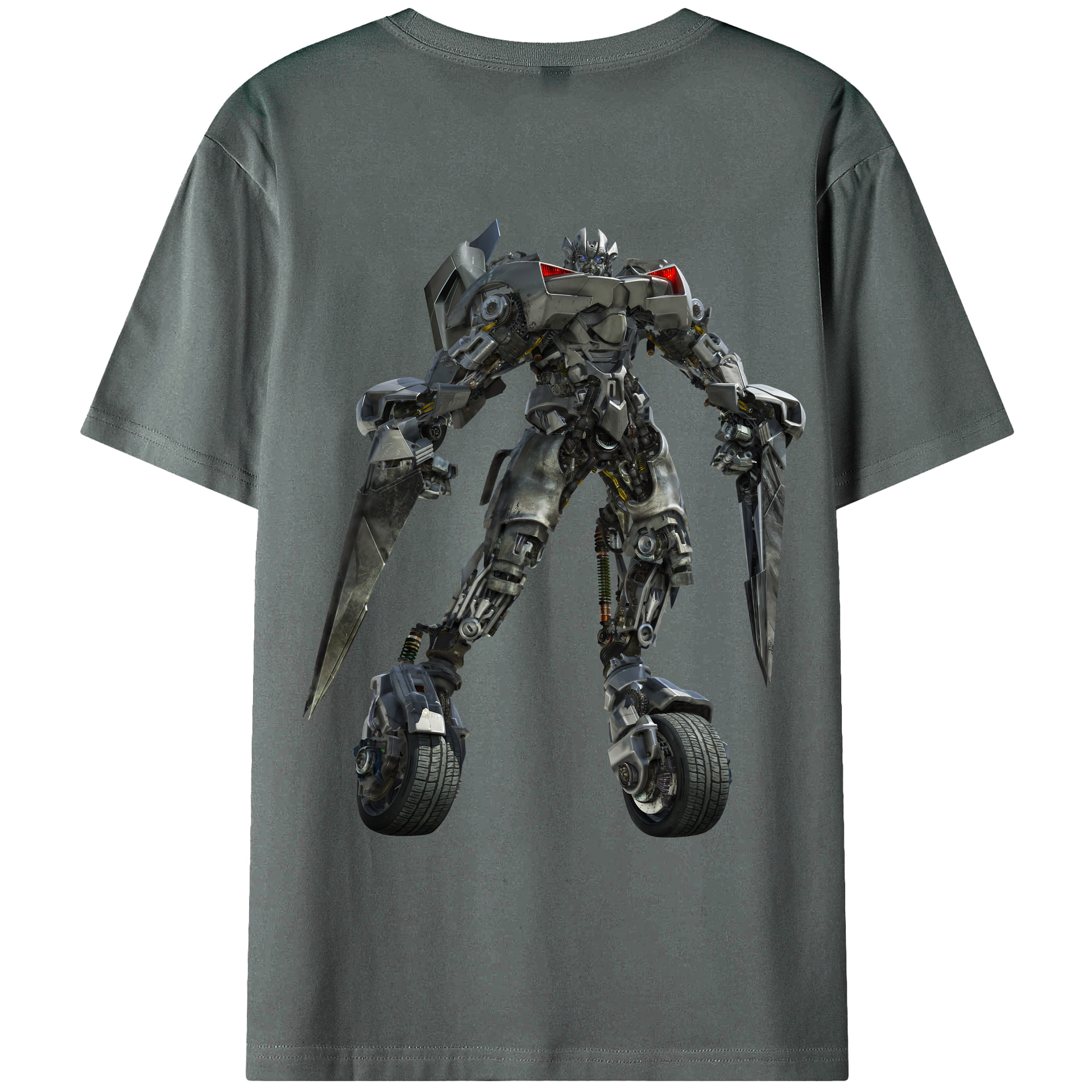 （画像用） Transformers トランスフォーマー 綿100％ メンズ半袖Tシャツ（バックプリント） 通気性